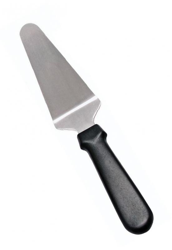 Pie Server with 4 5/8" x 2 3/8" blade and Black Plastic Handle